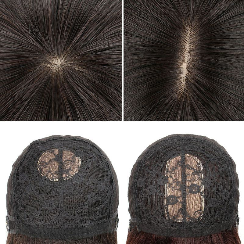Women's All Temperament Short Collarbone Mid-length Realistic Real Hair Wig