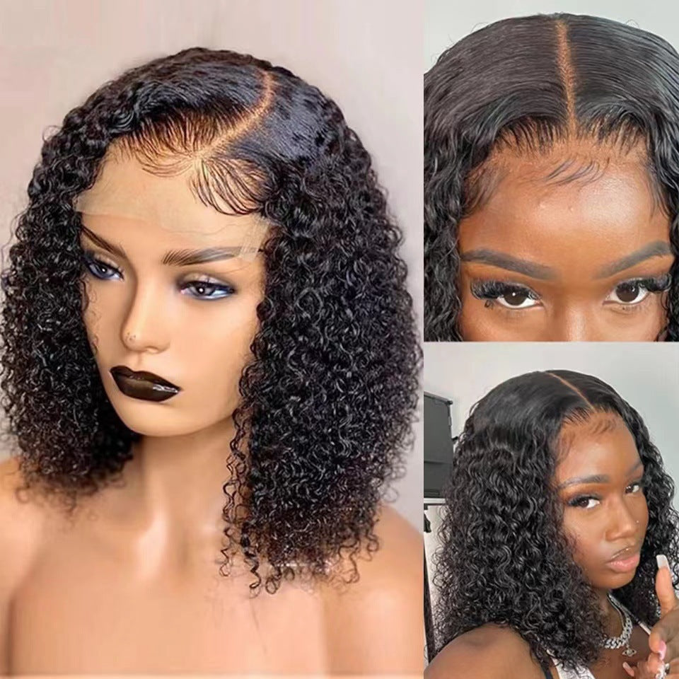 Front Lace African Small Fluffy Explosion Wig Short Curly Hair