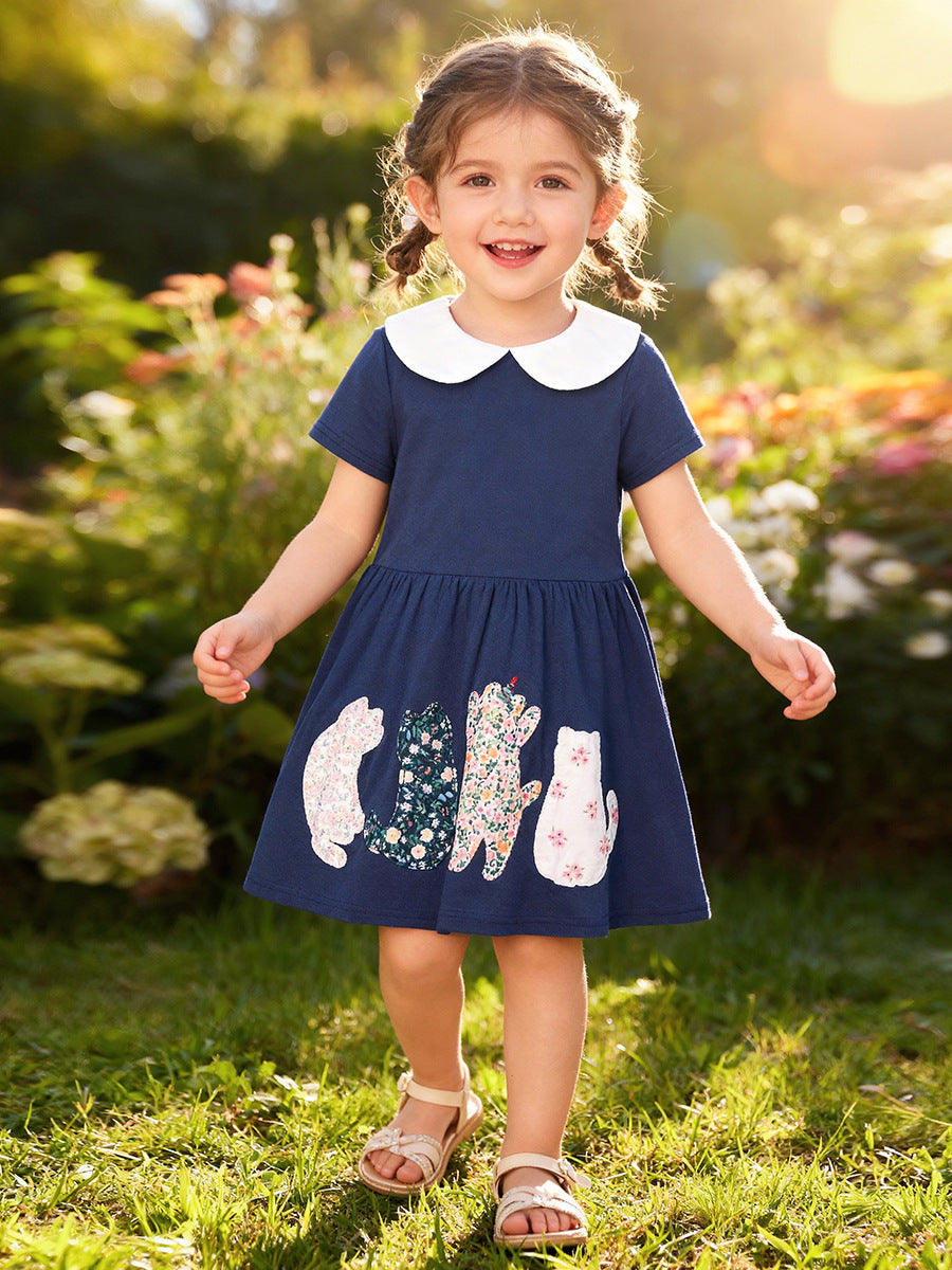 Classic Versatile Summer Cute Skirt Shirt Children's Dress