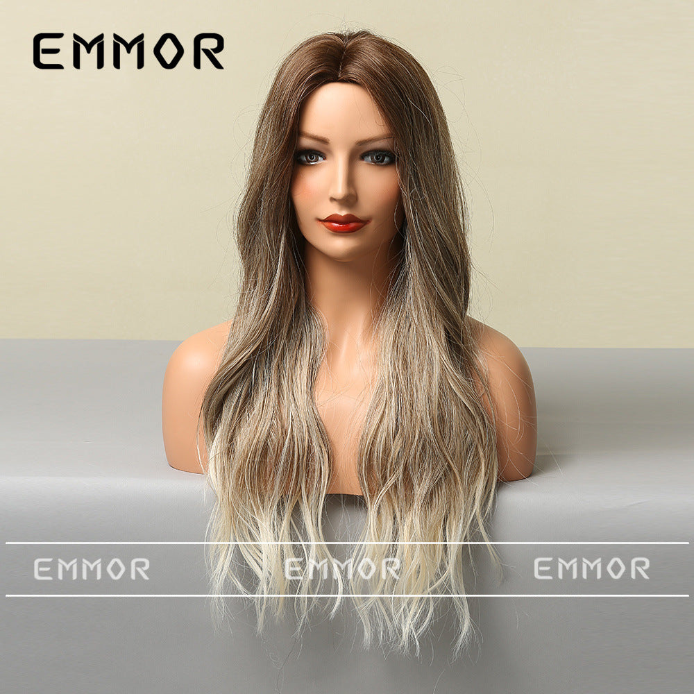 Women's Mid-length Curly Fiber Optional Fluffy Hair Wig Long Curls