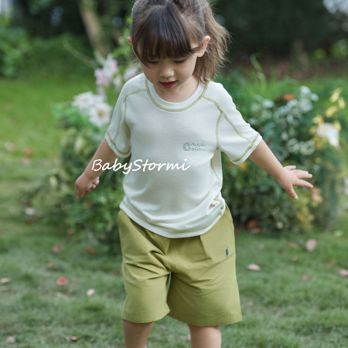 Children's Summer Linen Patchwork Short-sleeved Short Sleeve Children's T-shirt