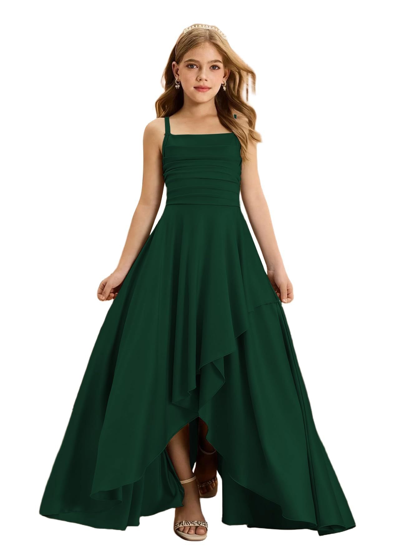 Women's With Pleated Waist Tight Irregular Layered Party Children's Dress