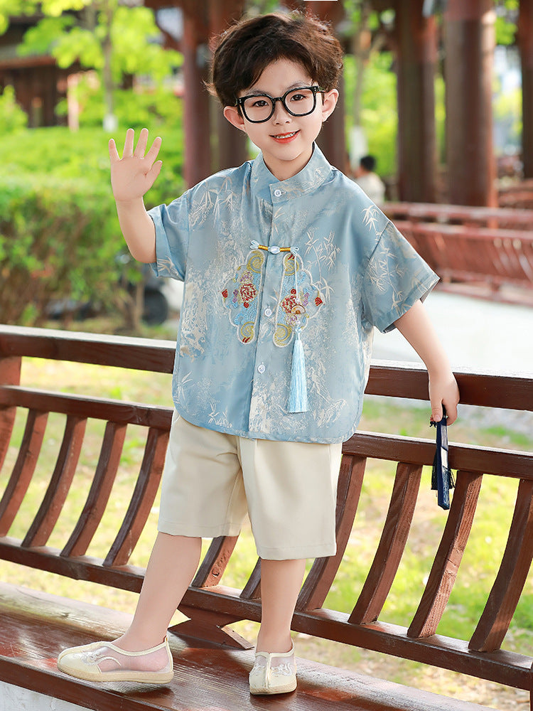 Children's Short Sleeve Tang Costume Han Summer Dragon Boat Festival Children's Suit