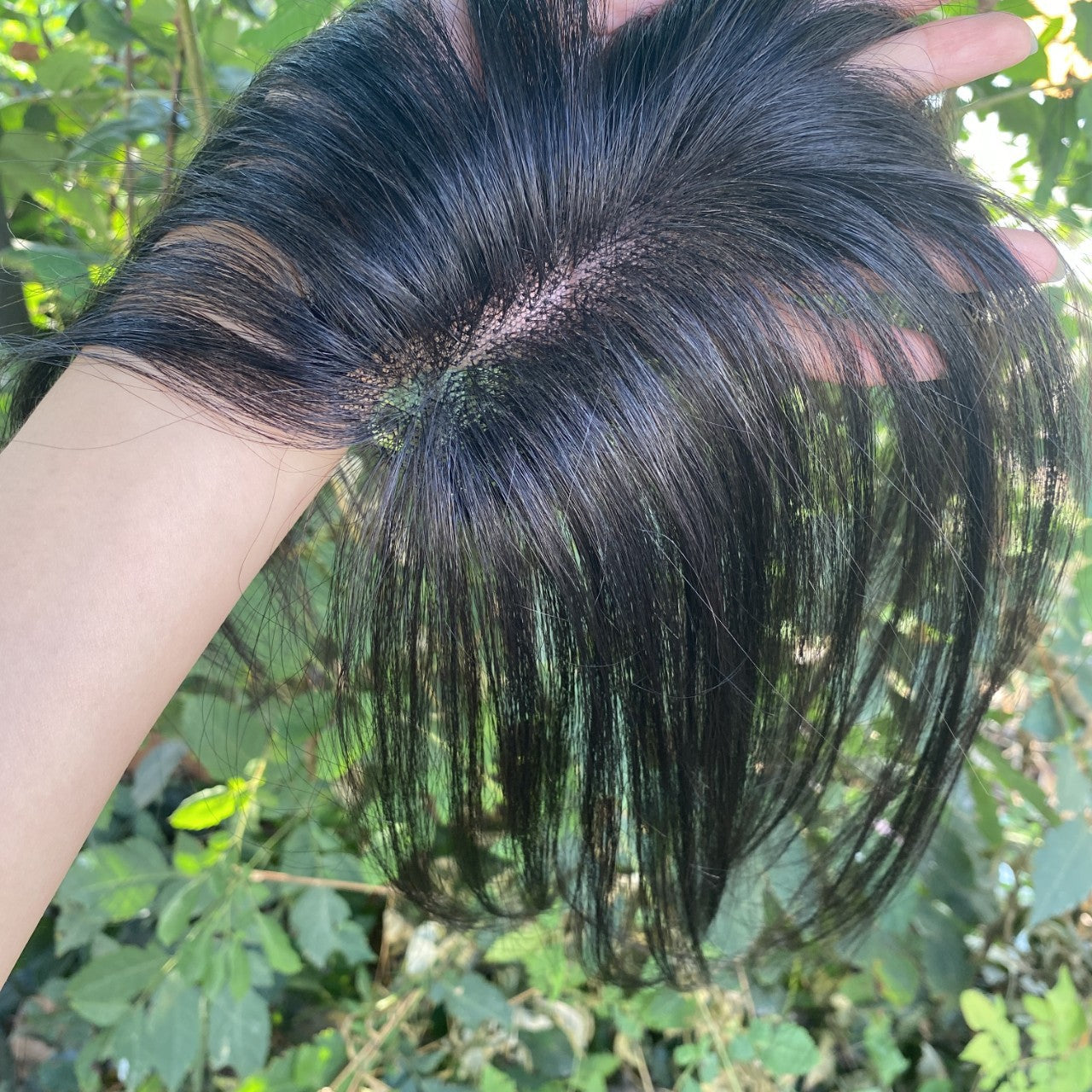Mesh Set All Real Hair Hand-woven Breathable Realistic Invisible Piece Wig