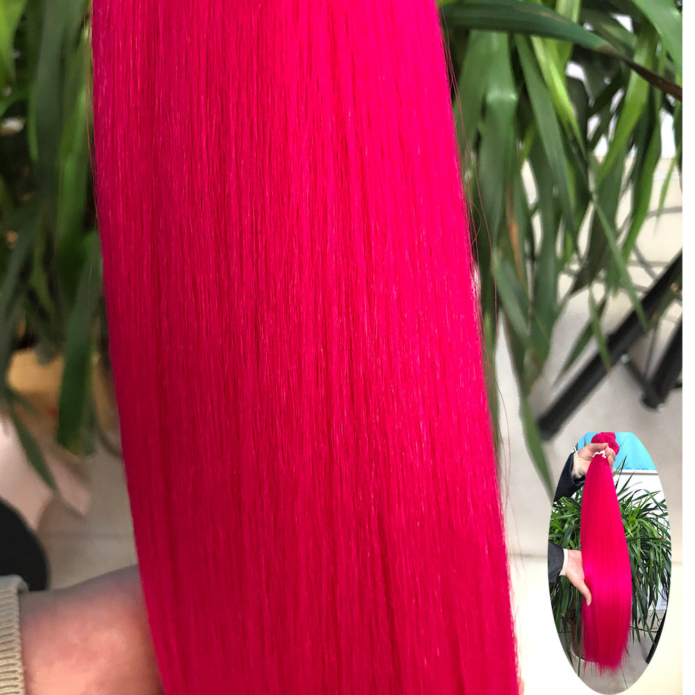 Women's Chemical Fiber African Hair Band Weft Long Straight Wig
