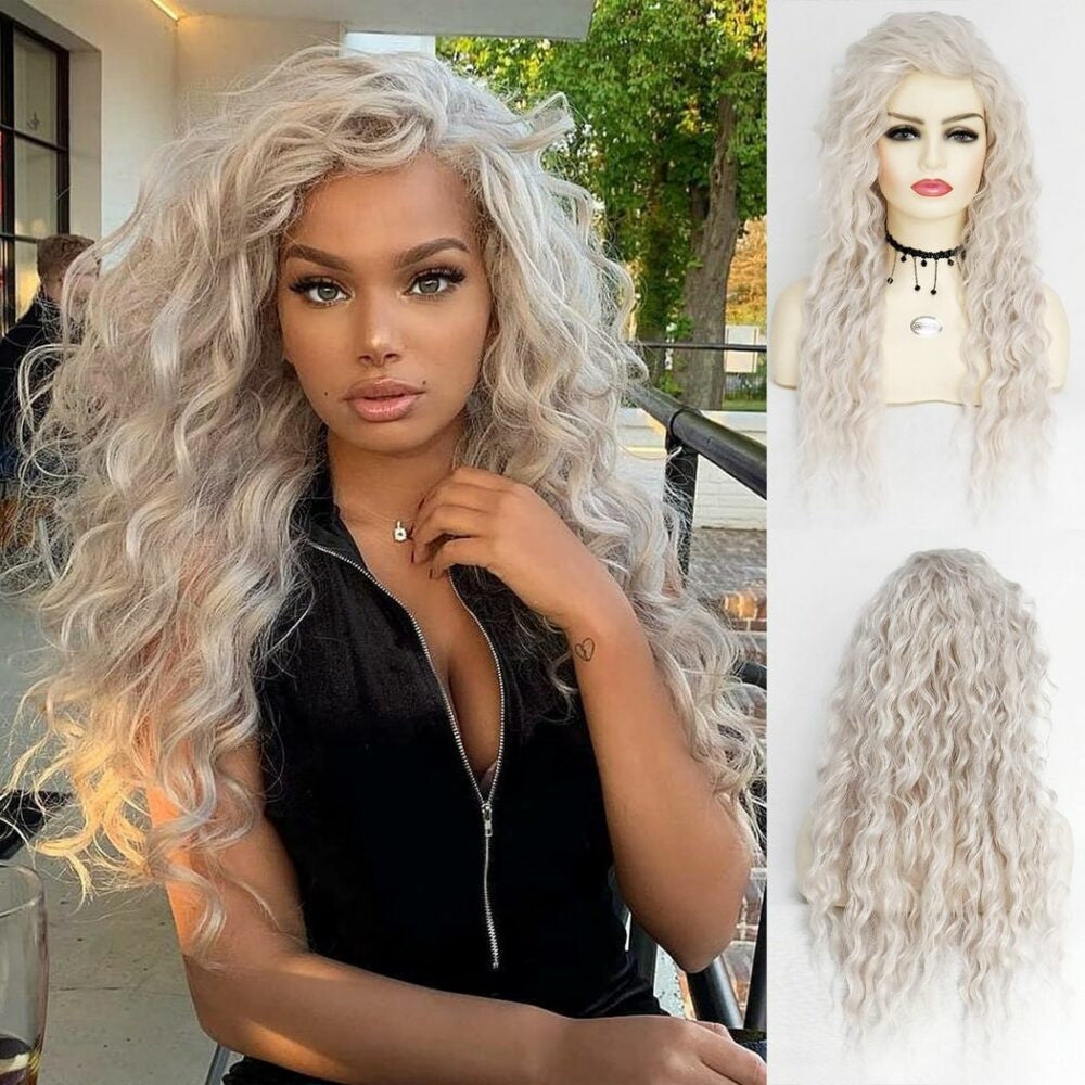 Curly Hair Chemical Fiber African Small Volume Fluffy Lady Wig Long Curls