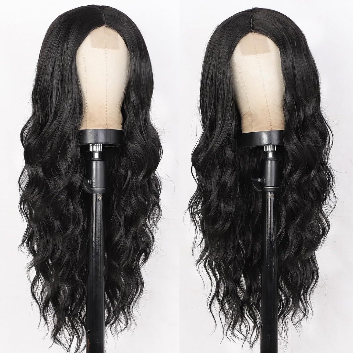 Lace Medium Small Highlight Curly Hair Synthetic Wig Long Curls