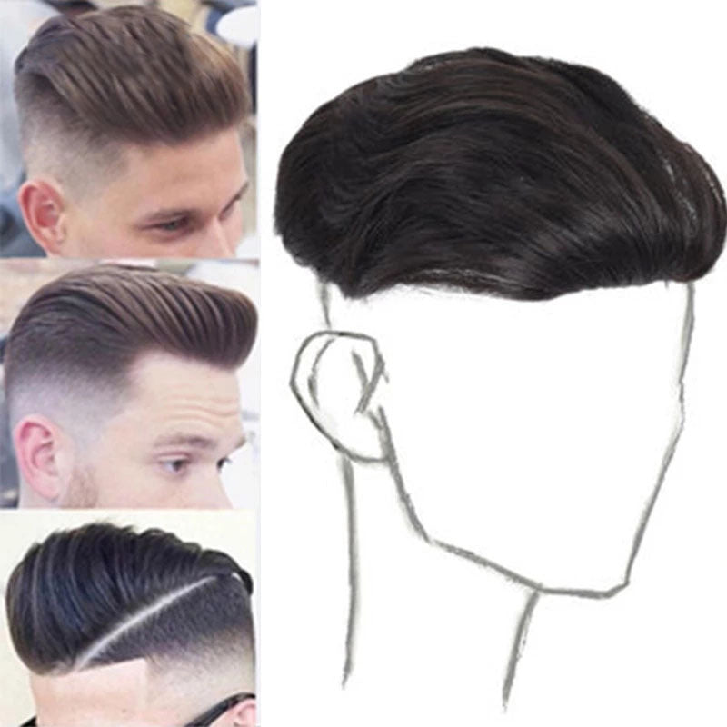 Men's Head Invisible Hair Supplementing Piece Human Other Wig