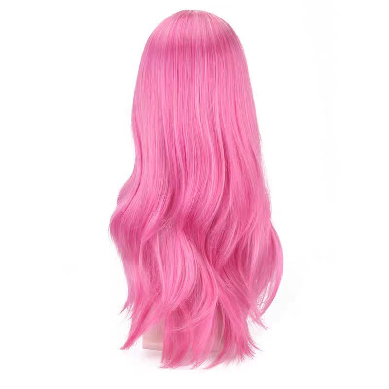 Bones Knife He Pink Side Bangs Long Straight Cos Wig