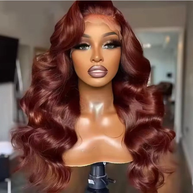 Classy Beautiful Unique Source Red Brown Wig Long Curls