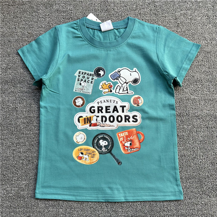 Attractive Children's Cartoon Summer Short-sleeved Clothing Children's T-shirt