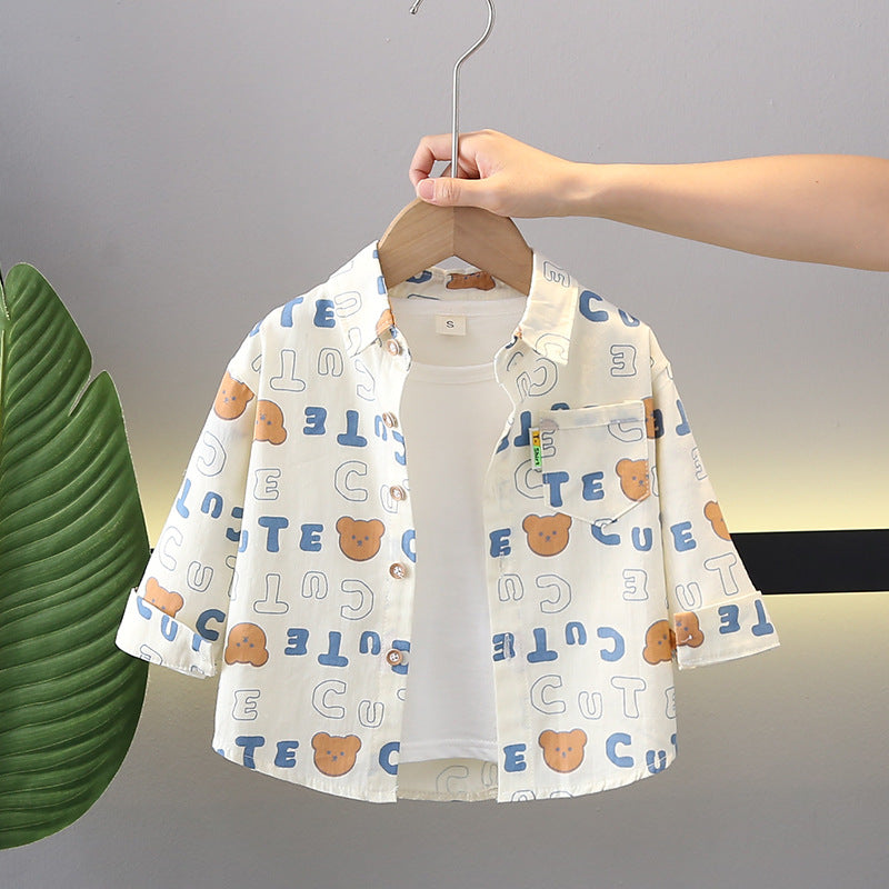 Children's Class Cotton Breathable Casual Long Sleeve Children's Shirt