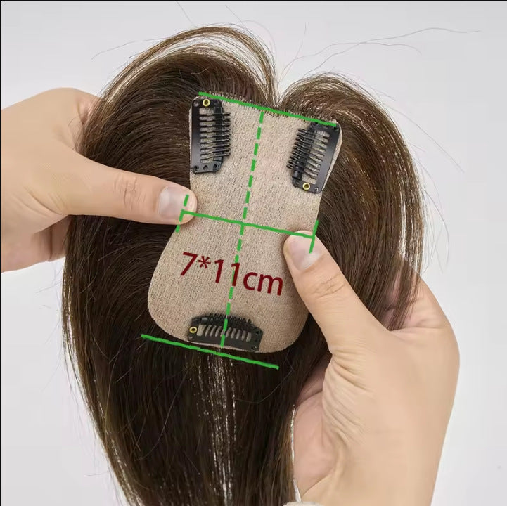 Hair Replacement Cover Gray Pieces Full Real Human Machine Long Straight Wig