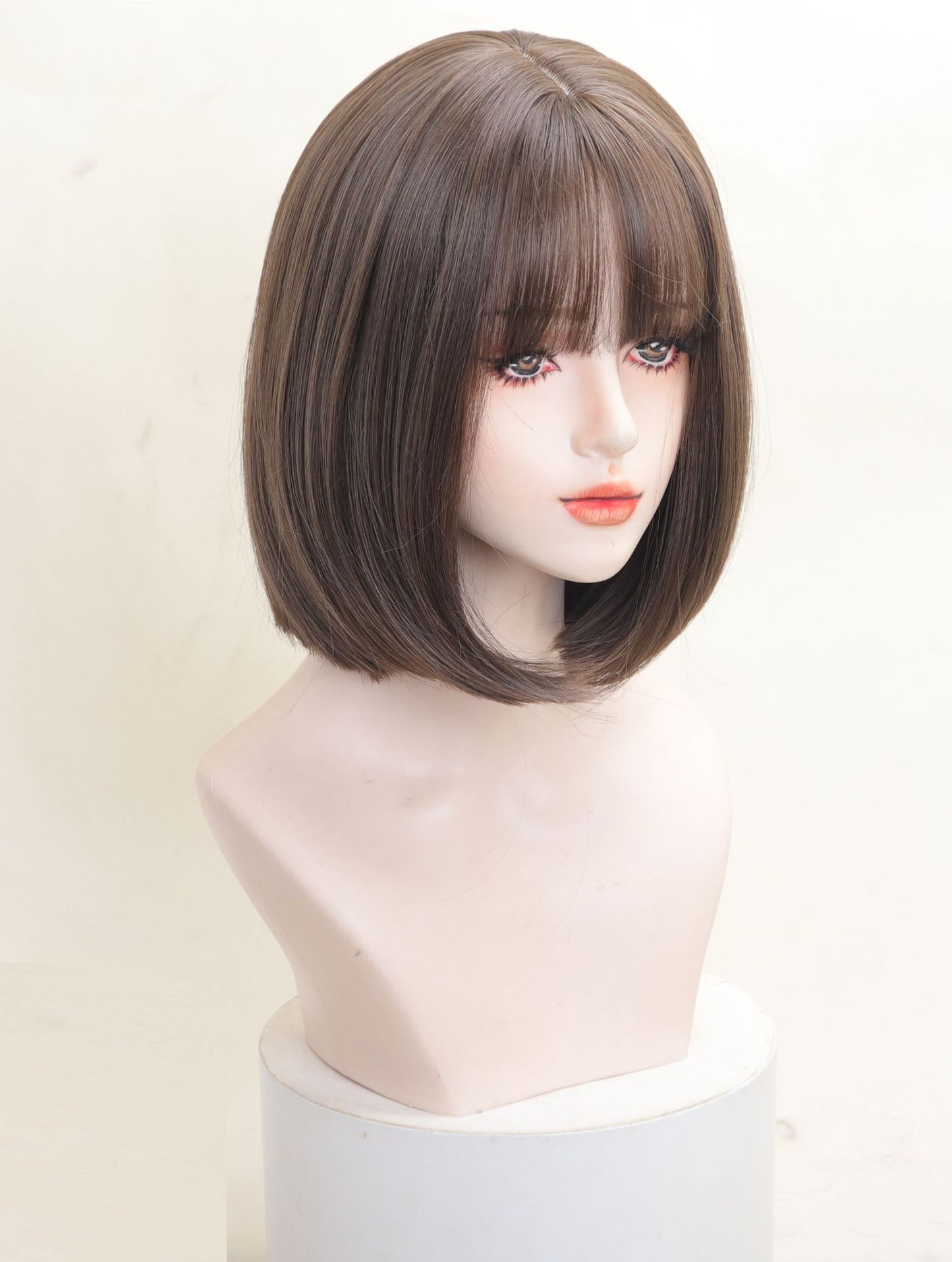 Female Clavicle Cartoon Bangs Modified Face Wig Short Straight Hair