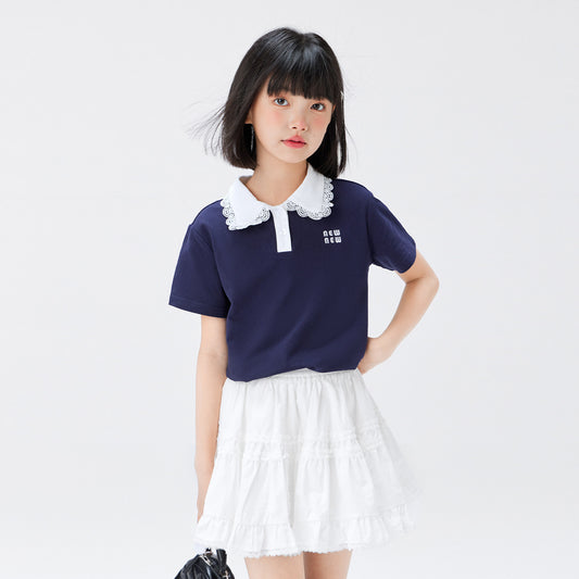 Children's Shirt Short-sleeved Older Summer College Style Children's T-shirt