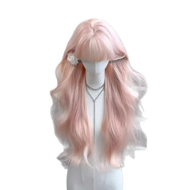 Artificial Hair Straight Bangs Curly Big Wave Sweet Wig Long Curls
