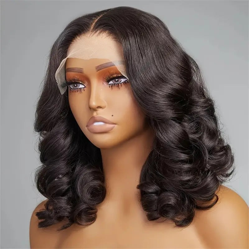 Fashion Big Wave Long Front Lace Wig Short Curly Hair
