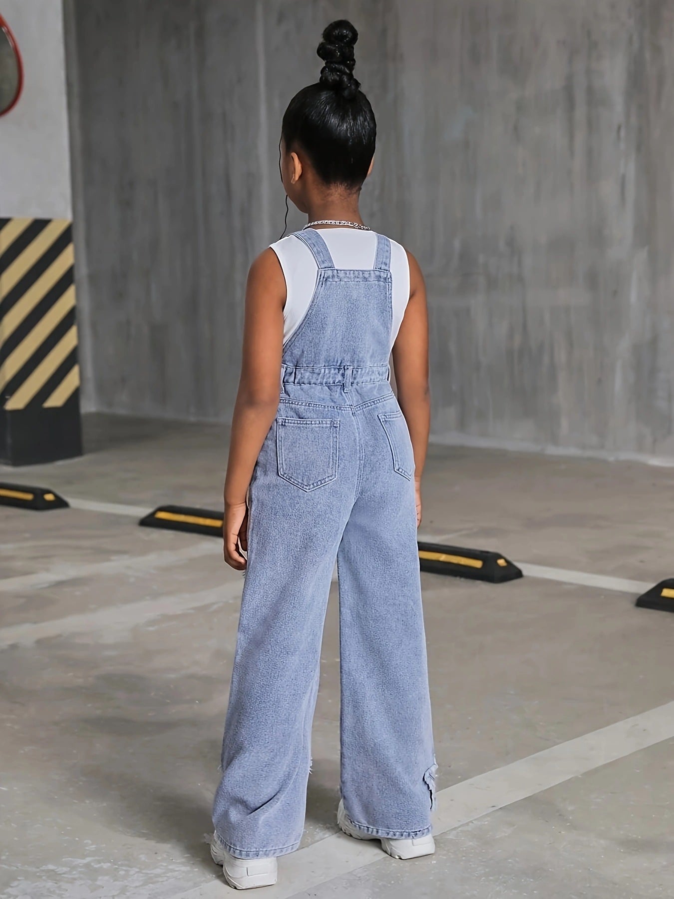 Green Girlish Five-pointed Star Decorative Denim Children's Pants
