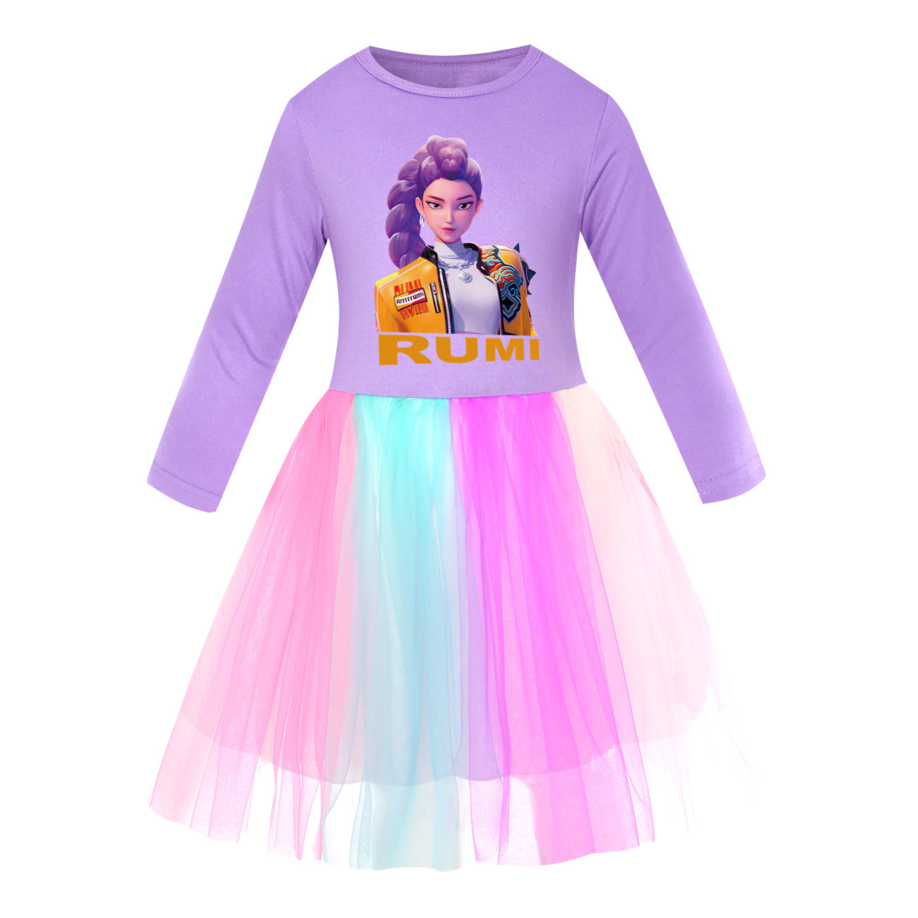 Star Rainbow Lace Summer Big Swing Children's Dress