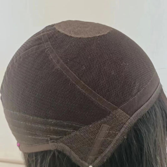 Woven Head Cover Blank Finished Substitute Style Curly Hair Breathable Wig Long Curls