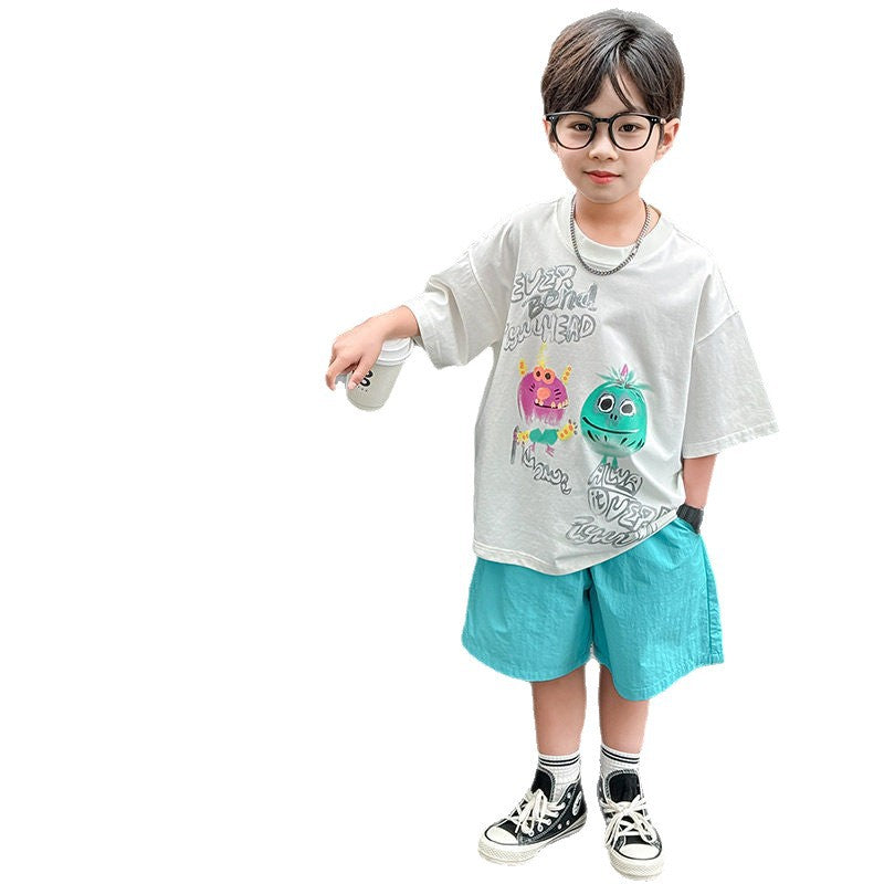 Children's Summer Clothes Middle Big Korean Style Western Children's Pants