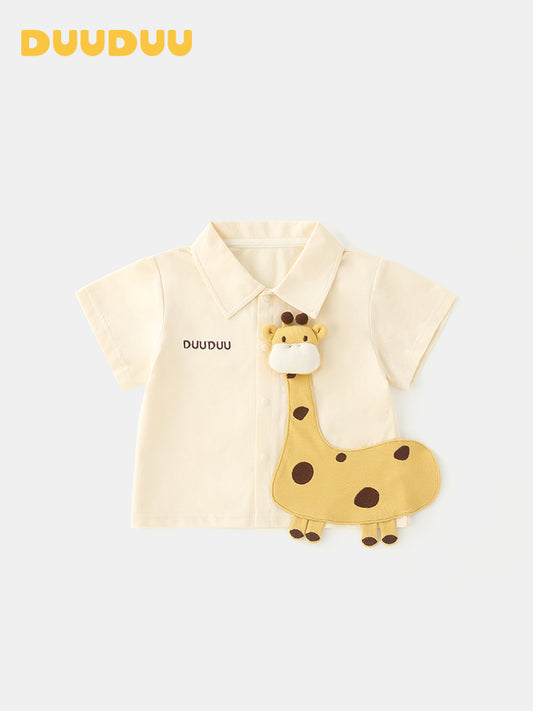 Children's Giraffe Korean Style Short Sleeve Top Class Children's Shirt