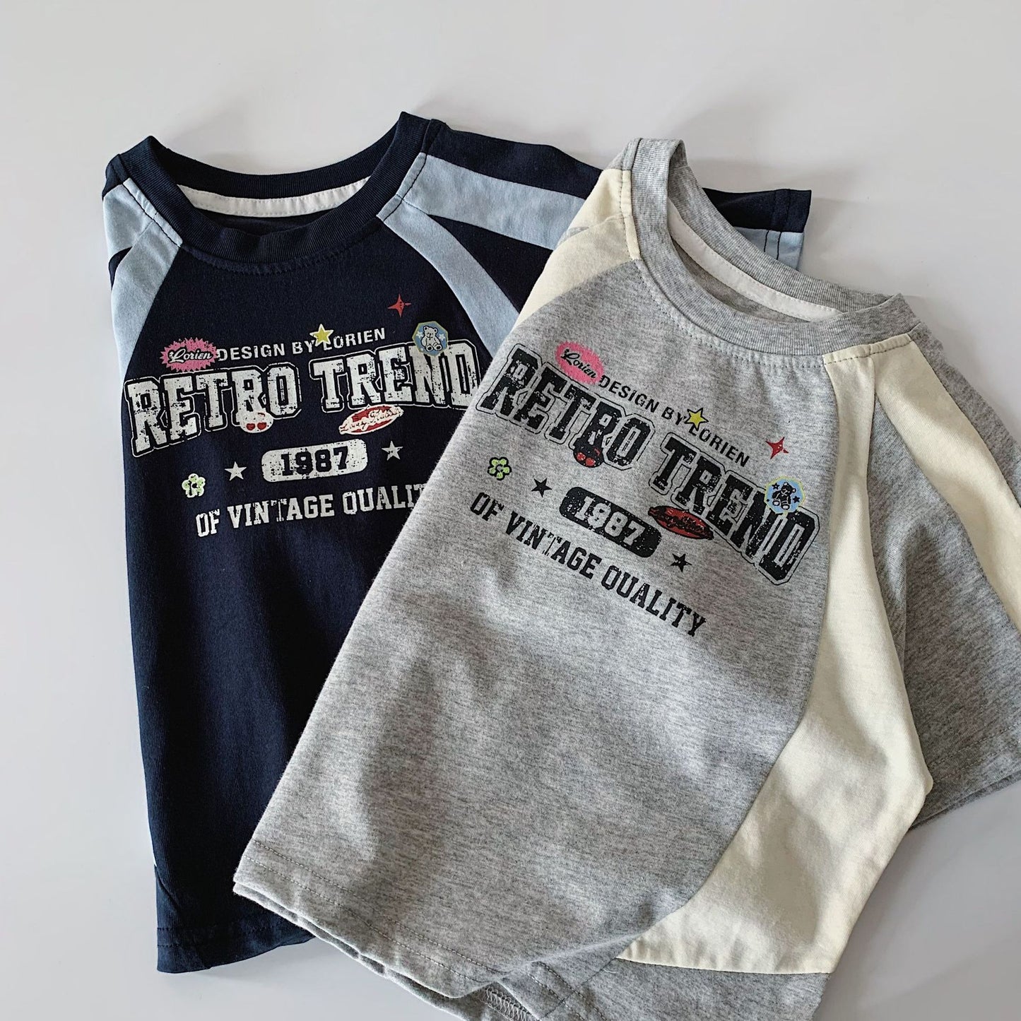 Children's Short-sleeved Summer Stitching Sports Pullover Class Handsome Children's T-shirt