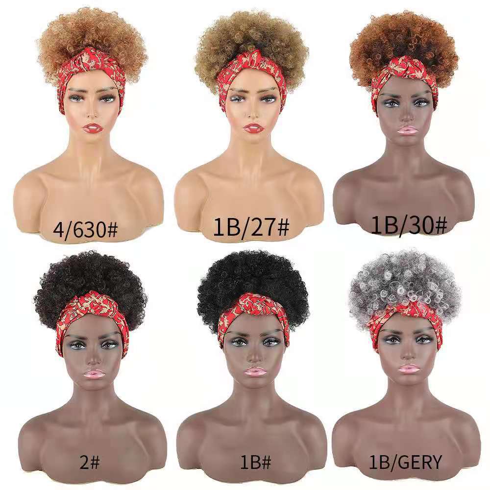 Towel African Small Volume Afro Synthetic Wig Short Curly Hair