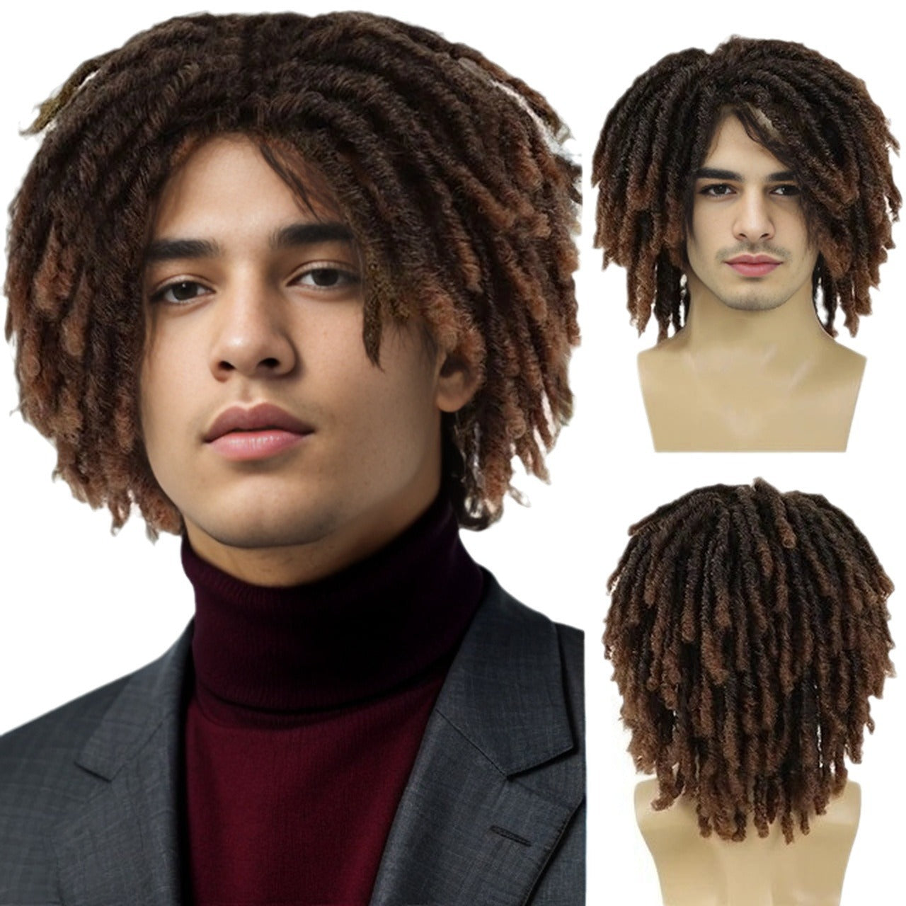 Men's African Dreadlocks Chemical Fiber Braids Men's Wig