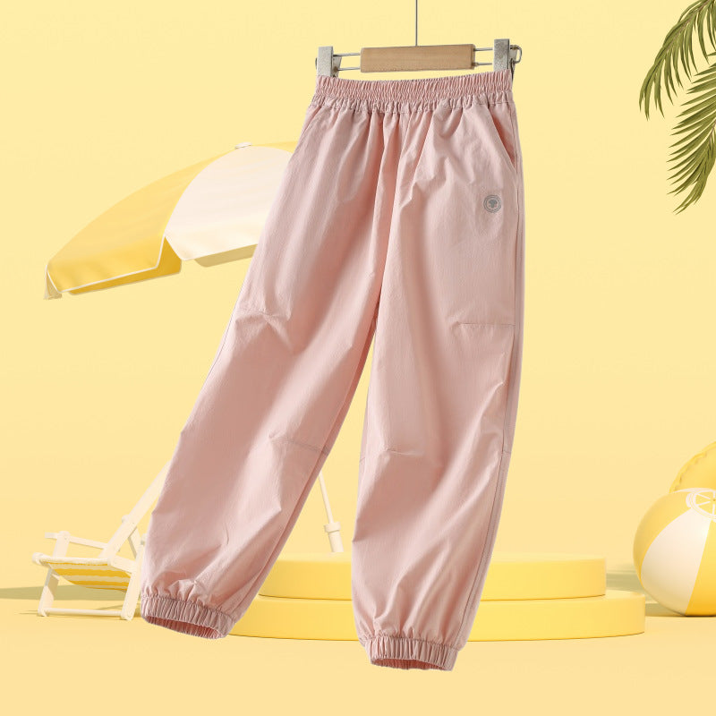 Children's Summer Casual Straight Skinny Boy Medium Big Thin Outdoor Children's Pants