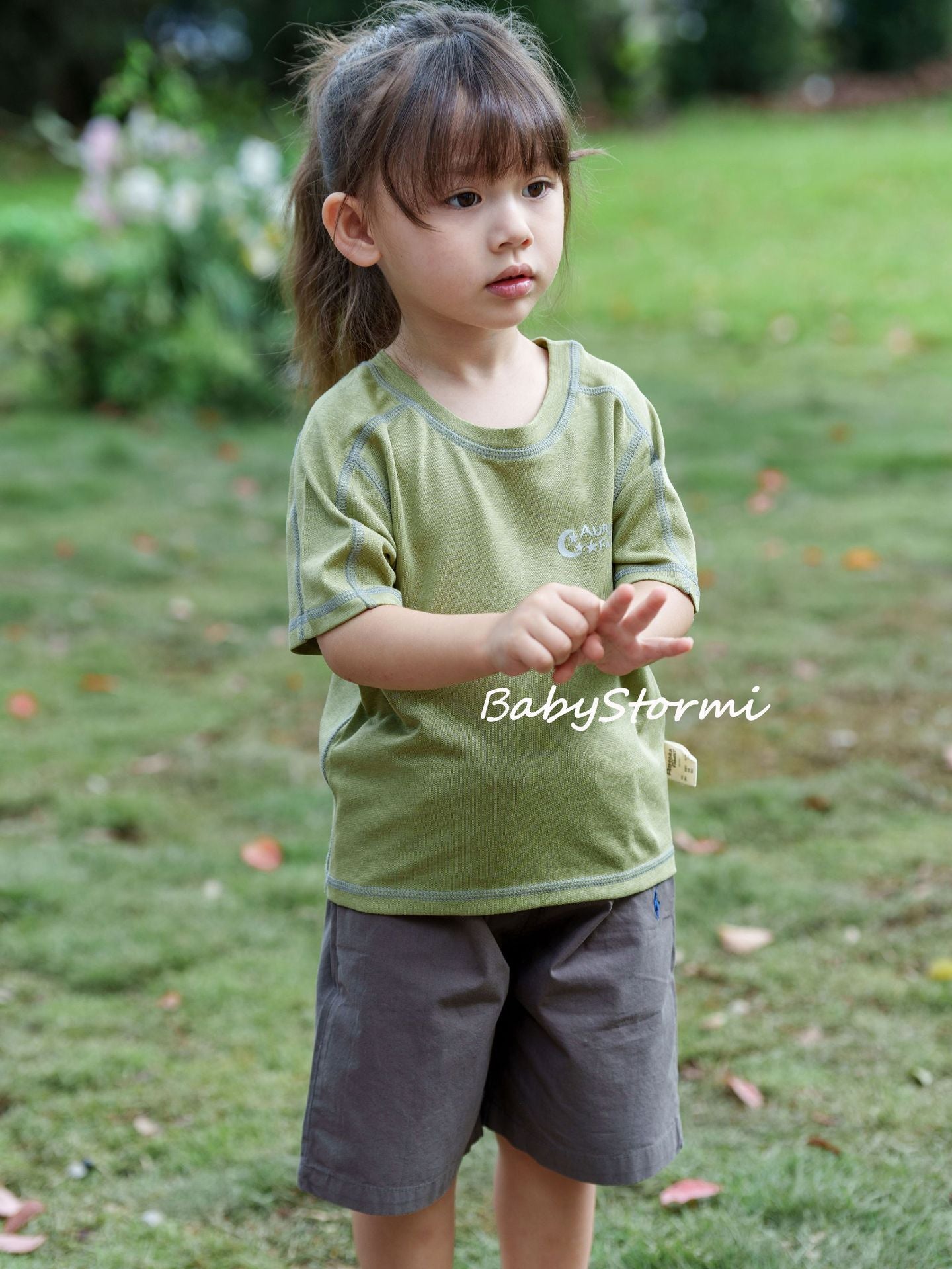 Children's Summer Linen Patchwork Short-sleeved Short Sleeve Children's T-shirt