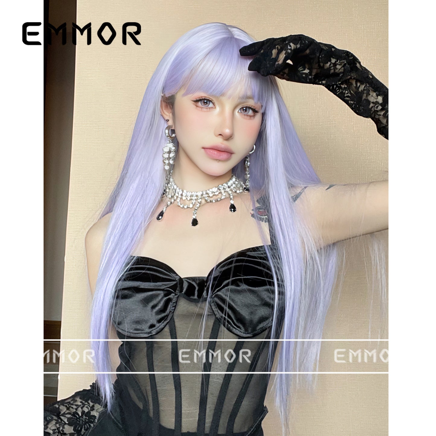 Air Bangs Hair White Fashion Anime Long Straight Wig