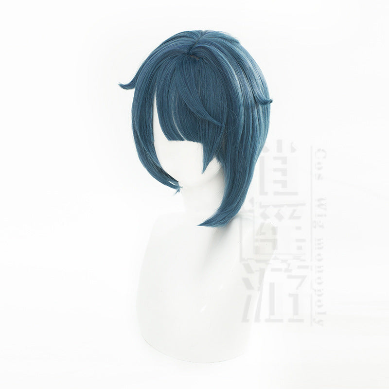 God Line Autumn Silicone Scalp Head Gray Blue Smooth Modeling Cos Wig