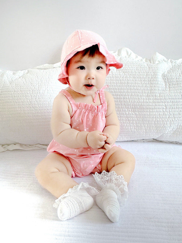 Summer Thin Sweet Floral Jumpsuit Pure Cotton Tied Romper Jumpsuit, Climbing Suit