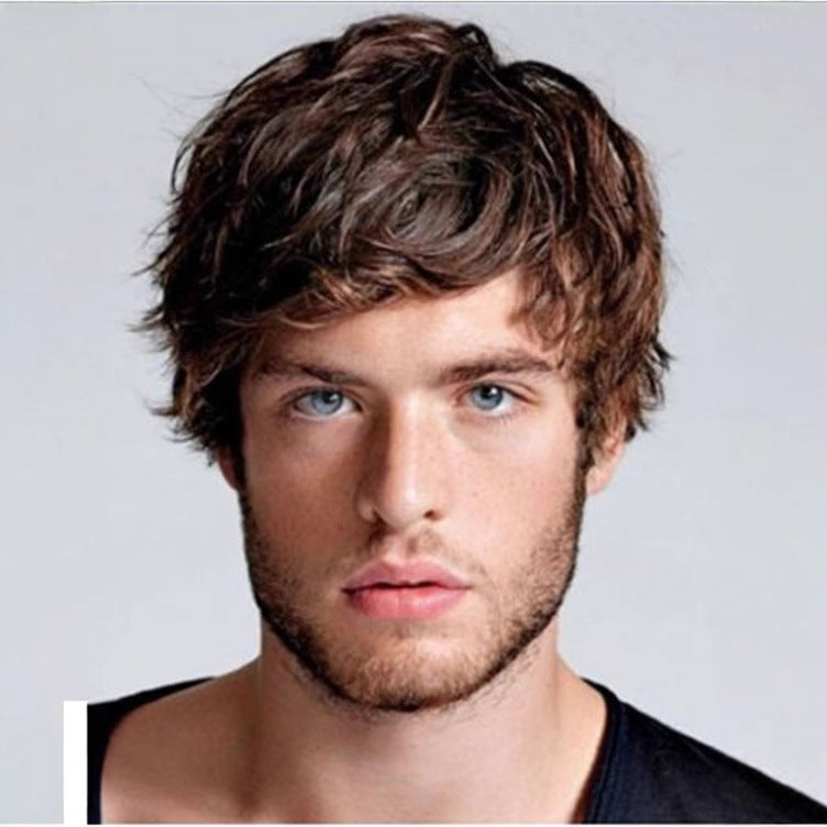 Men's Fiber Short Hair High Temperature Resistance Men's Wig