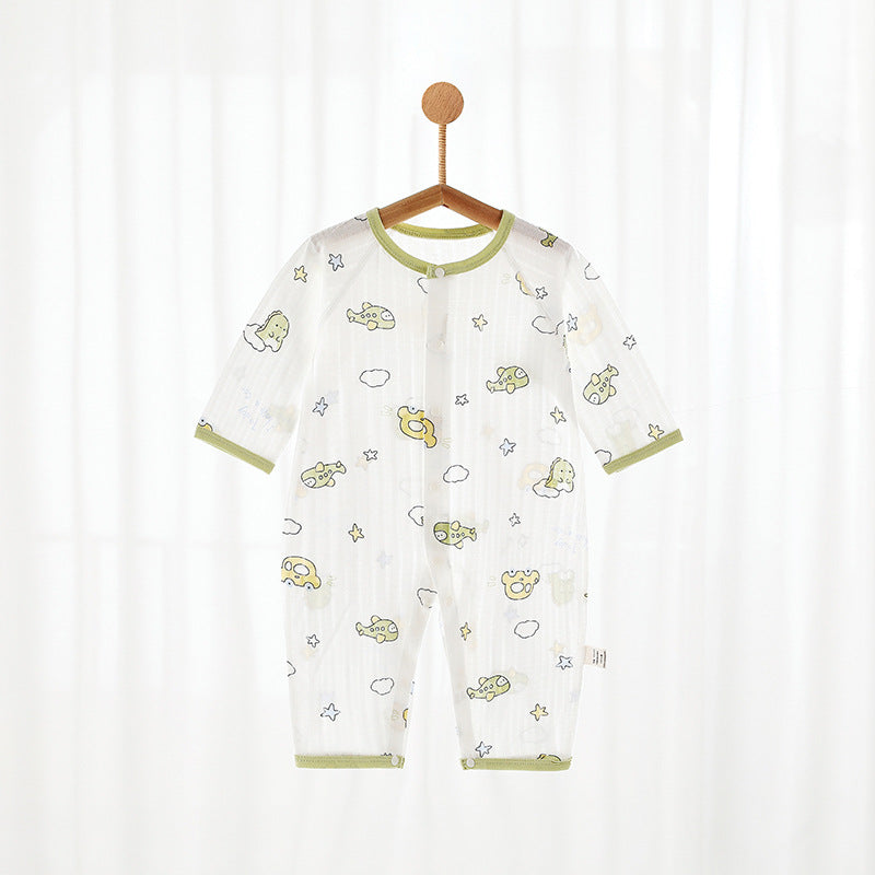 Children's Pure Cotton Class Boneless Born Clothes Long Sleeve Summer Thin Jumpsuit, Climbing Suit