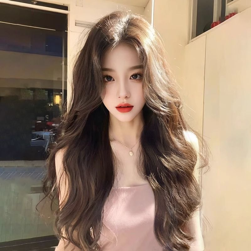 Women's Hair Natural Simulation Bangs Valgus Big Wig Long Curls
