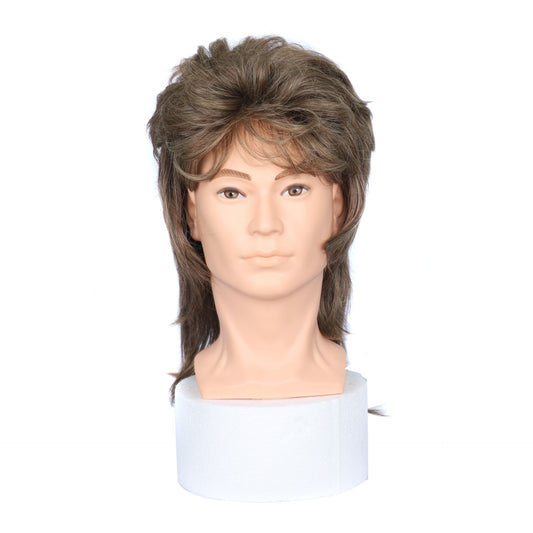Men's Export Head Cover Personality Fashion Mid-length Curly Men's Wig