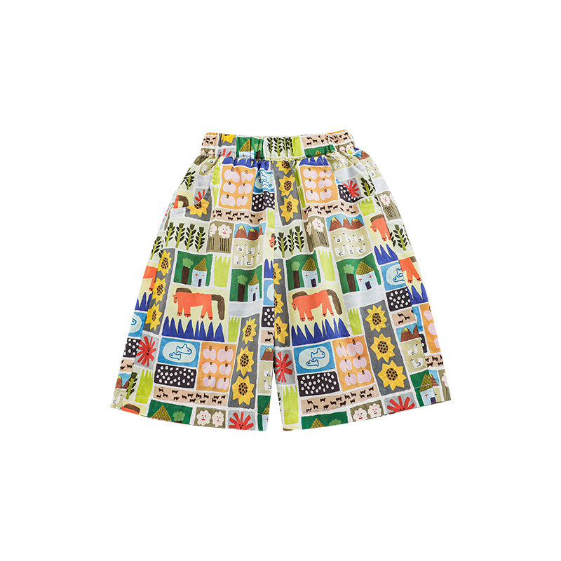 Lapel Lightweight Short-sleeved T-shirt Loose Jeans Pastoral Children's Shirt