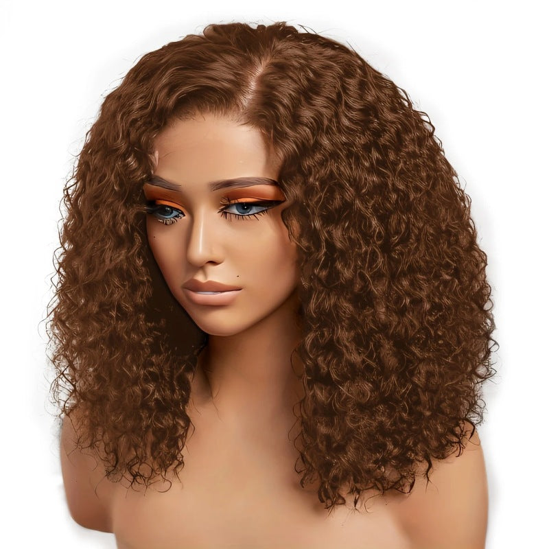 Brazilian Human Lace Cury Bob Brown Real Hair Wig