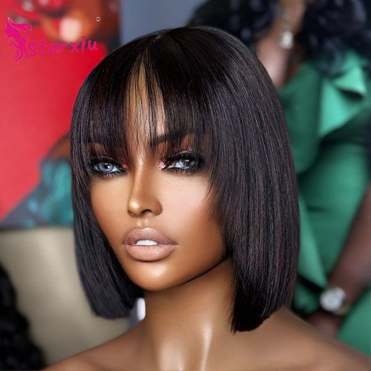 Innovative Beautiful Stylish Human Bangs Lace Real Hair Wig