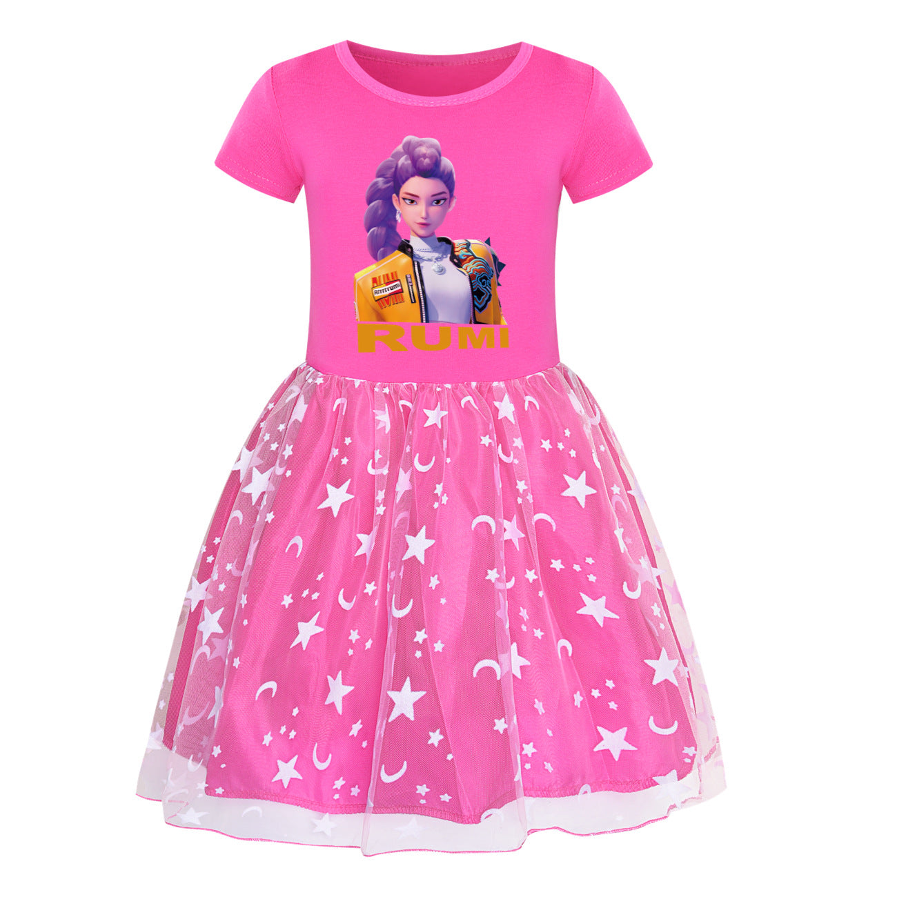 Star Rainbow Lace Summer Big Swing Children's Dress