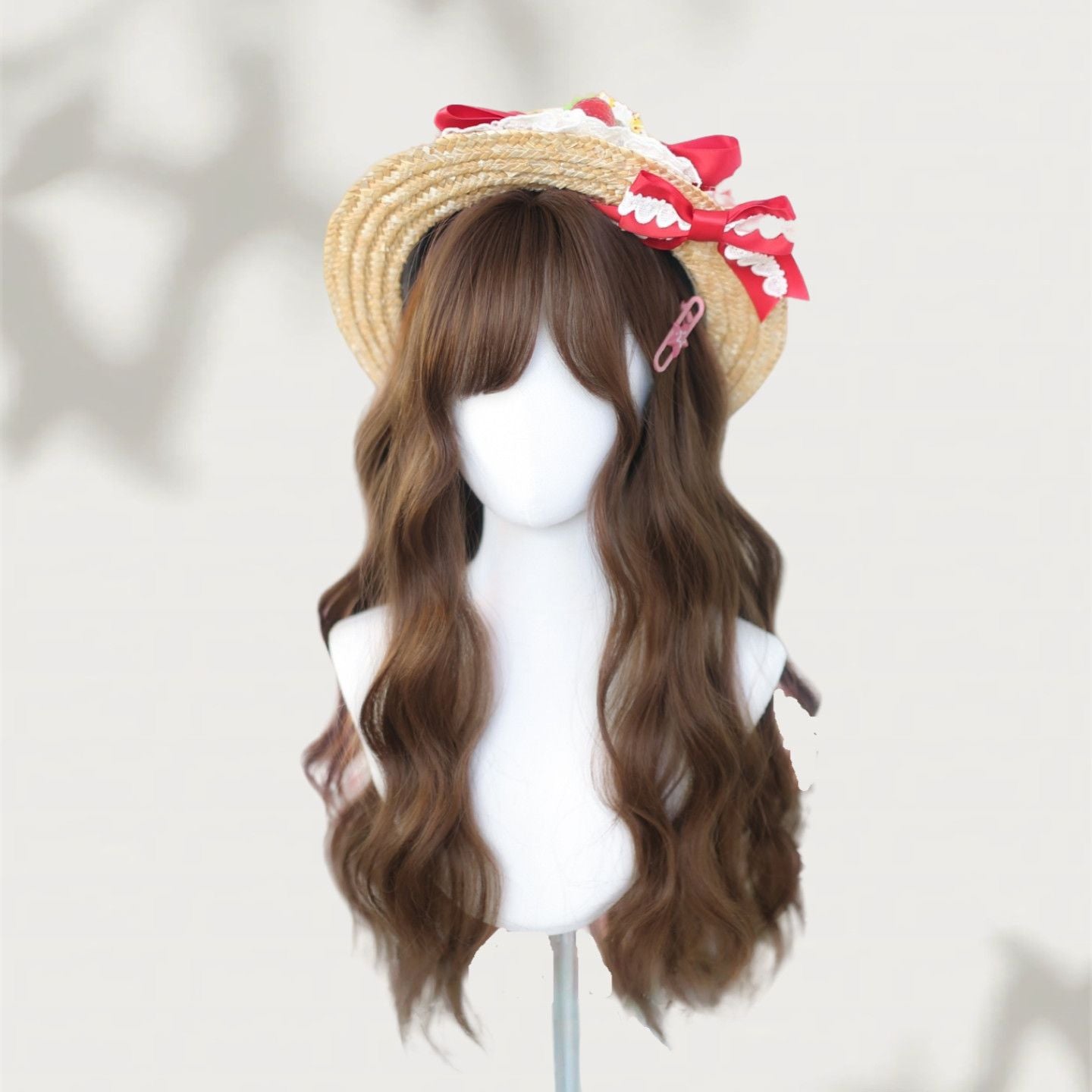 Korean Cute Air Bangs Big Wave Curly Hair Fiber Wig Long Curls