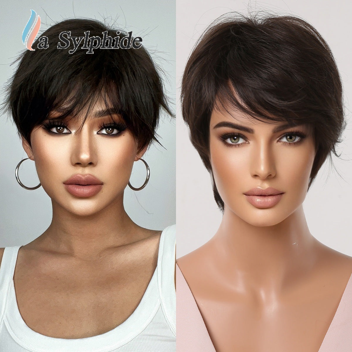 Female Rose Net Mechanism High Temperature Resistance Wig Short Straight Hair