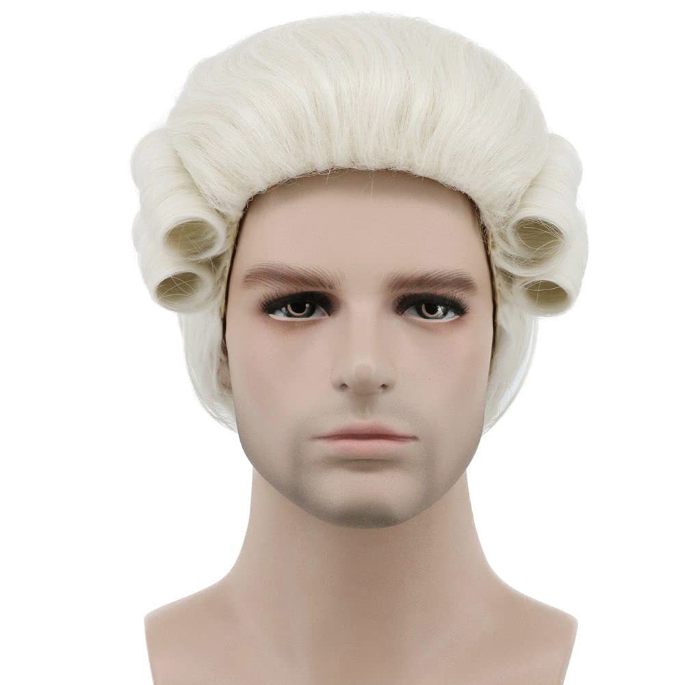 Baroque Masquerade Colonial Lawyer Judge Chemical Men's Wig