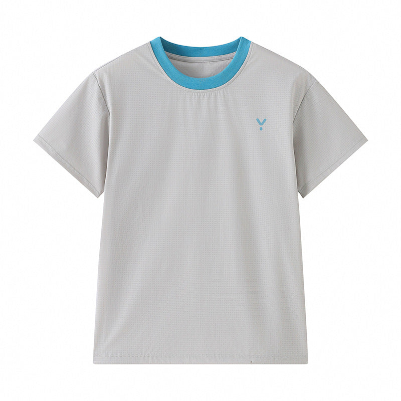 Children's Summer Medium Large Casual Pullover Class Clothes Plaid Children's T-shirt