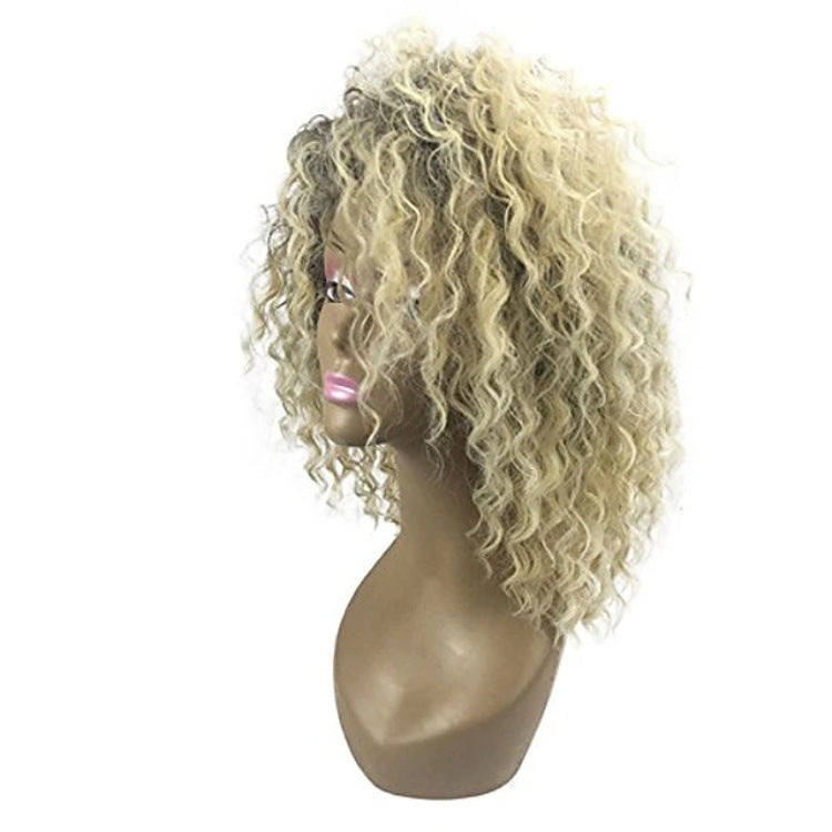 Volume Afro Rose Net Chemical Fiber Wig Short Curly Hair