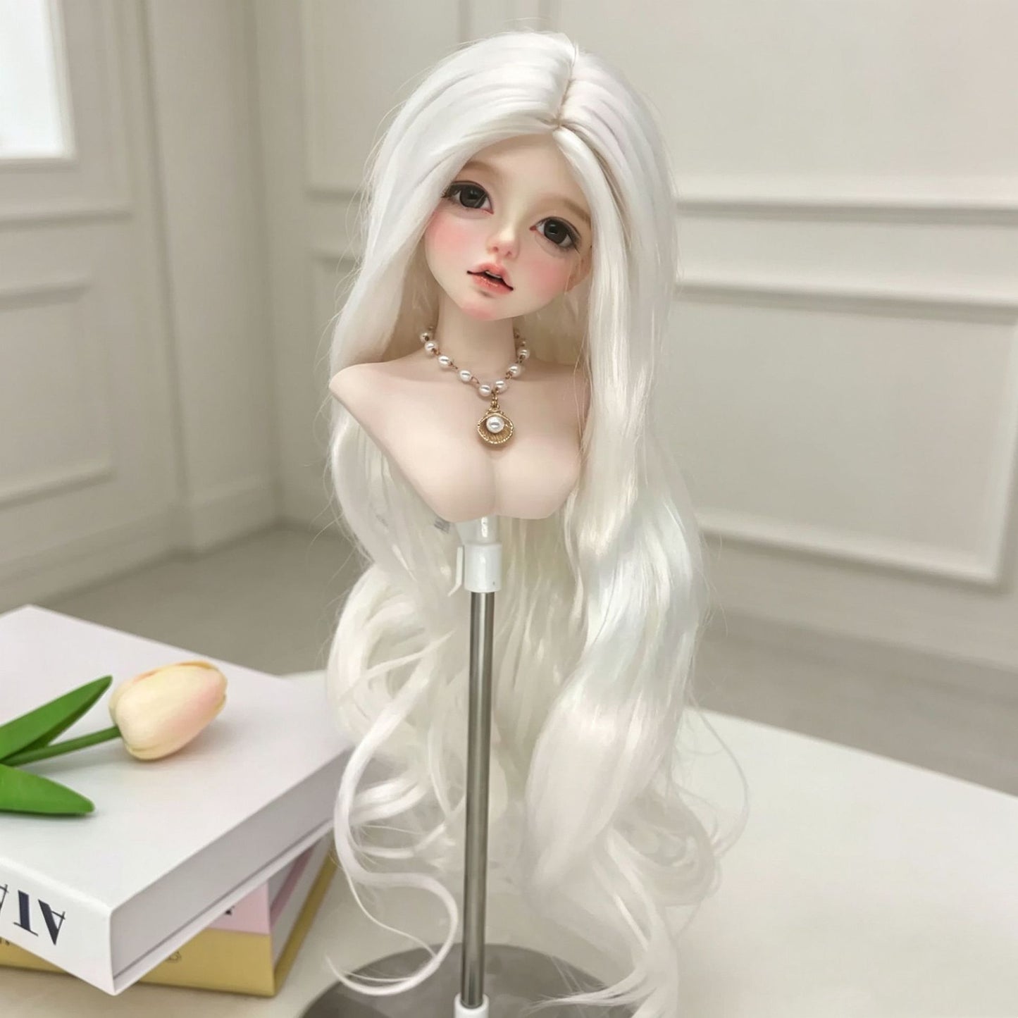 Doll Female Bangs Curly Big Wave Wig Long Curls