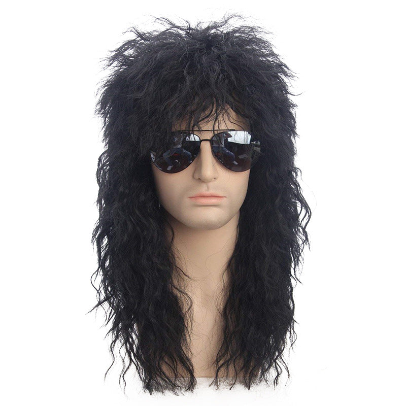 Men's Hot Rock Long Curly Hair Halloween Men's Wig
