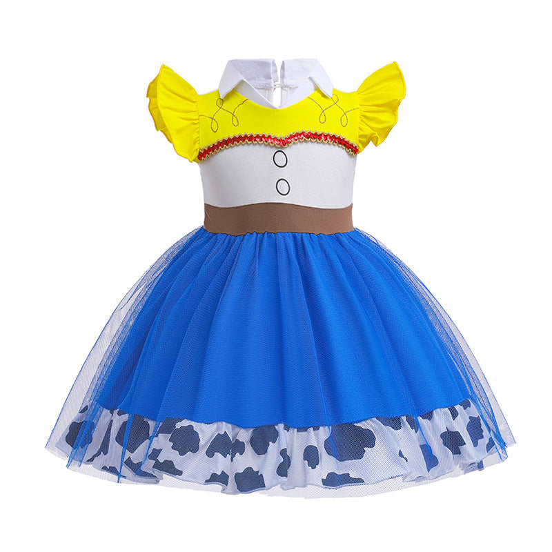 Little Skirt Summer Cotton For Pullover Print Children's Dress